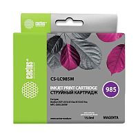 -/ Картридж струйный Cactus CS-LC985M пурпурный (15мл) для Brother DCPJ315W/DCPJ515W/MFCJ265W