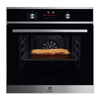 COF6P76BX Встраиваемый духовой шкаф ELECTROLUX/ Электрический духовой шкаф с конвекцией, объем 65 л, утапливаемые переключатели, 9 режимов, автопрограммы, очистка пиролитическая, 3 стекла в дверце, направляющие проволочные + телескопические (1 уровень)