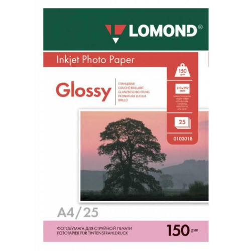 Фотобумага Lomond 0102043 A4/150г/м2/25л./белый глянцевое для струйной печати Фотобумага Lomond 0102043 A4/150г/м2/25л./белый глянцевое для струйной печати