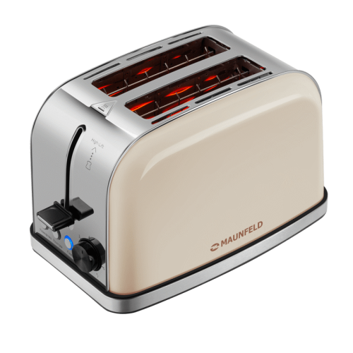 MF-822BG Тостер MAUNFELD/ тостер,механическое управление,2 отсека, 950 Вт, бежевый фото 2