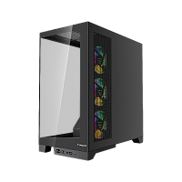 F550-TGBK-ARGB Корпус без блока питания/ Case HSPD F550, Mid Tower, Black, TG, 0.7 SPCC, 4x120mm ARGB ATX, mATX, mITX 185/420/200mm 3x2.5", 3x3.5", 7xPCI 1xUSB-A 3.0, 1xUSB-C 433x245x473mm