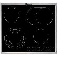 Встраиваемая варочная поверхность ELECTROLUX/ электрическая, 60 см, серебристая рамка, черный цвет