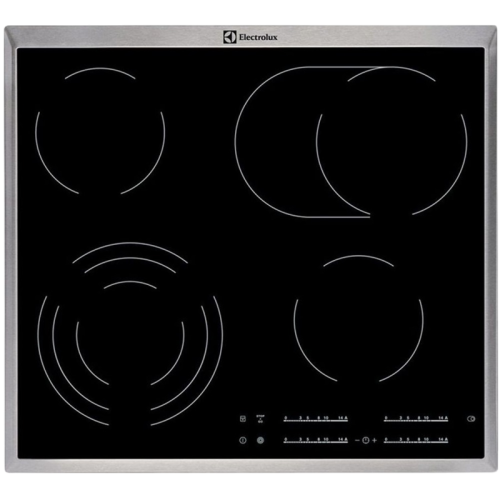 Встраиваемая варочная поверхность ELECTROLUX/ электрическая, 60 см, серебристая рамка, черный цвет Встраиваемая варочная поверхность ELECTROLUX/ электрическая, 60 см, серебристая рамка, черный цвет