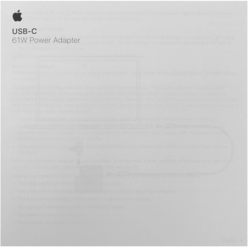 MRW22ZM/A Блок питания Apple MRW22ZM/A 61W от бытовой электросети фото 8 MRW22ZM/A Блок питания Apple MRW22ZM/A 61W от бытовой электросети фото 8