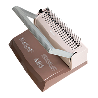 БП16пк Переплетчик ГЕЛЕОС БП-16 коричневый на пластиковую пружину, А4, ручная перфорация 16 листов, переплет макс до 500 л., глубина перфорации 2-3-4-5 мм