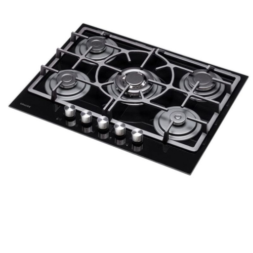 Встраиваемая варочная панель Graude/ Газ, 70 см, 5 конфорок, механическое управление, черный цвет фото 2