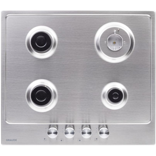 Встраиваемая варочная панель Graude/ Газ, 60 см, 4 конфорки, механическое управление, нержавеющая сталь фото 5