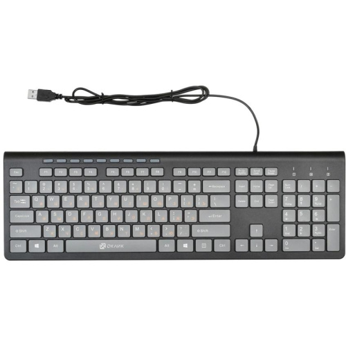 1067199 Клавиатура Oklick 480M черный/серый USB slim Multimedia (1067199) фото 7
