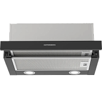 SLIMHIT50B Встраиваемая вытяжка KUPPERSBERG/ Встраиваемая вытяжка KUPPERSBERG, телескопическая, 50 см, High-Tech, макс. Производительность 750 м3/ч, 2 скорости, механическое управление, светодиодное освещение, уровень шума 51 дБ, цвет черный