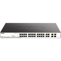 DGS-1210-28P/F5A Коммутатор/ DGS-1210-28P/F5A Настраиваемый L2 PoE-коммутатор, 24x1000Base-T, 4хCombo 1000Base-T/SFP