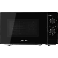 MTW204Noir Микроволновая печь MONSHER/ Микроволновая печь MONSHER, отдельностоящая, 5 уровней мощности, объем 20 л, гриль, поворотный переключатель/кнопочное управление, таймер, блокировка от детей, поворотный стол, цвет черный
