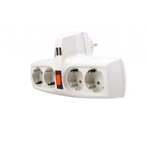 PilotTUSB Разветвитель/ Разветвитель ZIS Pilot T USB, 4 розетки (евро с заземлением), 2*USB фото 4 PilotTUSB Разветвитель/ Разветвитель ZIS Pilot T USB, 4 розетки (евро с заземлением), 2*USB фото 4