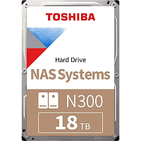 HDWG51JXZSTA Жесткий диск/ HDD Toshiba N300 NAS SATA3 3.5" 18TB 7200 512Mb 6Gb/s 1 year warranty (replacement ST18000NE000)