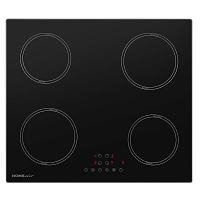 Встраиваемая варочная панель HOMSAir/ Индукционная варочная панель HOMSair HI64ABK, 60 см, 4 конфорки, мощность конфорок 2100, 2100, 1500, 1500 Вт, сенсорное управление, бустер, автоматическое выключение, блокировка панели, черный цвет