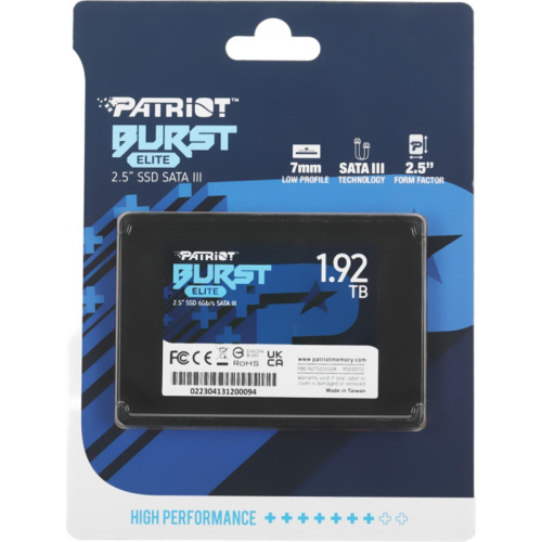 PBE192TS25SSDR Твердотельный накопитель Patriot SATA-III 1.92TB PBE192TS25SSDR Burst Elite 2.5" [PBE192TS25SSDR] фото 11