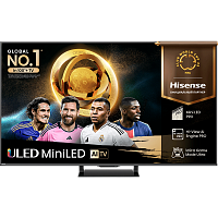 75U7QPRO Телевизор ЖК 75'' Hisense/ 75", Ultra HD, Mini LED, Local Dimming Zones 640, 165 Hz(VRR), Smart TV (ОС VIDAA U9), Wi-Fi, DVB-T2/T/C/S2/S, HDR 10+, Dolby Vision, Dolby Atmos, Bluetooth, 2.1.2ch 2*10W(Main)+20W(Subwoofer)+2*5W(Side), CI+(1.4), 4хHD
