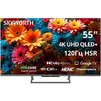 55Q67H 55", Ultra HD, QLED, 300Nit, Google TV, DVB-T2/C/S2, 2.0 ch Sound 10W*2 Dolby Atmos, 120Hz, 3 HDMI, 2 USB, Digital Audio Output, LAN, Composite output, CI, Выход для наушников, Central stand, 2025