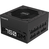 GP-P750GM Блоки питания/ Power Supply Gigabyte GP-P750GM, 750W 80+ Gold (ATX, 2.31, Full modular, 1x24(20+4)pin, 2x4+4-pin CPU, 3xMolex, 4x6+2-pin PCIe, 8xSATA3, Active, 120x120mm, 150x140x86mm, APFC, black)
