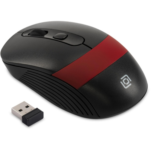 1869093 Мышь Oklick 310MW черный/красный оптическая 3200dpi беспров. USB для ноутбука 4but (1869093) фото 8