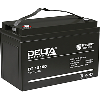 DT12100 Батарея DELTA серия DT, DT 12100, напряжение 12В, емкость 100Ач (разряд 20 часов), макс. ток разряда (5 сек.) 1000А, макс. ток заряда 30А, свинцово-кислотная типа AGM, клеммы под болт М8, ДxШxВ 330х173х215мм., вес 28.6кг., срок службы 7-10 лет./ B