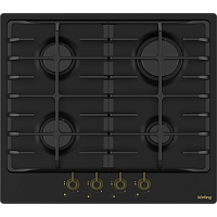 Встраиваемая варочная панель KORTING/ Встраиваемая варочная панель KORTING, газовая, 60 см, 4 конфорки, газ-контроль, электроподжиг, цвет матовый черный