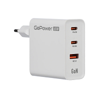 00-00028405 Сетевое З/У/ Сетевое З/У GoPower GPQC10 1USB+2Type-C 65W QC3.0 GAN белый
