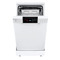 MWF45220W Посудомоечная бытовая машина MAUNFELD MWF08S/ Узкая, Отдельностоящая ПММ 45см, 10 комплектов, 7 программ, электронное управление с дисплеем, 47 дБ, A++/A/A, 1/2 загрузка, отсрочка старта, белый