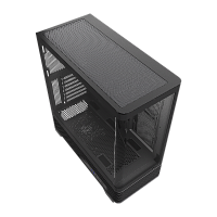 F560-TGBK Корпус без блока питания/ Case HSPD F560, Mid Tower, Black, TG, 0.6 SPCC, no fans ATX, mATX, mITX 165/410/180mm 2x2.5", 7xPCI 2xUSB-A 3.0, 1xUSB-C 445x210x475mm