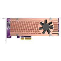 QM2-2P-244A Плата расширения/ QNAP QM2-2P-244A 2 x M.2 22110 or 2280 PCIe (Gen2 x 4) NVMe SSD slots expansion card, Low-profile bracket pre-loaded, Low-profile flat and Full-height are bundled (shorter version to support TVS-x82/TS-x77 PCIe slot 2 & slot