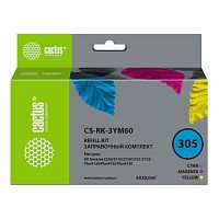 -/ Заправочный набор Cactus CS-RK-3YM60 №305 многоцветный 3x30мл для HP DeskJet 2710/2120/2721/2722