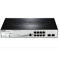 DGS-1210-10P/ME/A1A Сетевой коммутатор/ Managed Gigabit Switch with 8 10/100/1000Base-T PoE + 2 SFP Ports
