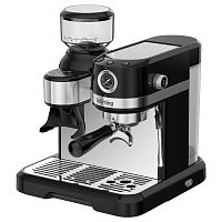 KCM1015NOttimo Кофеварка KORTING/ Кофеварка KORTING, давление 19 бар, дисплей, кофемолка, капучинатор, цвет нержавеющая сталь/черный