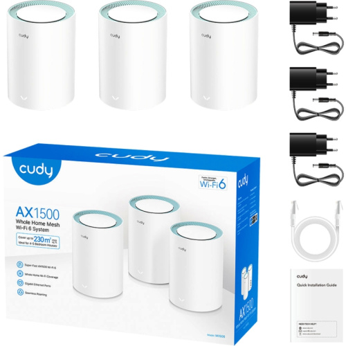 M1500(3-Pack) Wi-Fi Mesh-система/ AX1500 Gigabit Wi-Fi 6 Mesh Solution фото 2