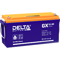 GX12-80 Батарея DELTA серия GX, GX 12-80, напряжение 12В, емкость 80Ач (разряд 20 часов), макс. ток разряда (5 сек.) 750А, макс. ток заряда 15.84А, свинцово-кислотная типа GEL, клеммы под болт М6, ДxШxВ 350х167х179мм., вес 24кг., срок службы 15 лет./ Batt