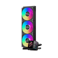 DS360ARGBDisplayBK Система охлаждения/ Water Cooling System PCCooler DS360 ARGB Display BK (310W, 360mm, LED, Black, ARGB/ Fans: 3x120mm, 90.56CFM, 39.8dBA, 2500RPM/ Pump height 65mm, 15dBA, 2600RPM, Rad thickness 27mm/ S: 1851, 1700, 1200, 115X, AM5, AM4
