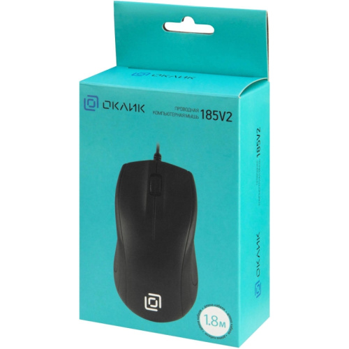 1185962 Мышь Oklick 185V2 проводная оптическая, черный, 3 кнопки, 1200dpi, USB фото 8 1185962 Мышь Oklick 185V2 проводная оптическая, черный, 3 кнопки, 1200dpi, USB фото 8