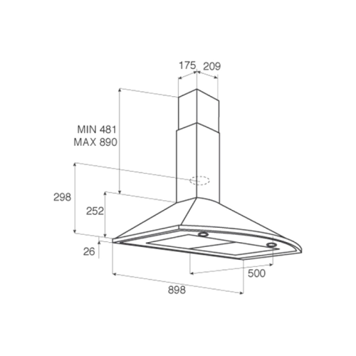 AIRJENNYTC-S90INX-10-PRF0168218 Вытяжки JET AIR/ Купольная, 90 см, 990 куб. м. , нержавеющая сталь фото 4