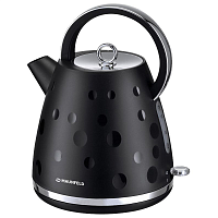 MFK-647BK Чайники MAUNFELD/ Чайник, 2200 вт, 1.7 л, матовый пластиковый корпус с глянцевым декором, хромированные элементы, индикатор уровня воды, закрытый нагревательный элемент, черный