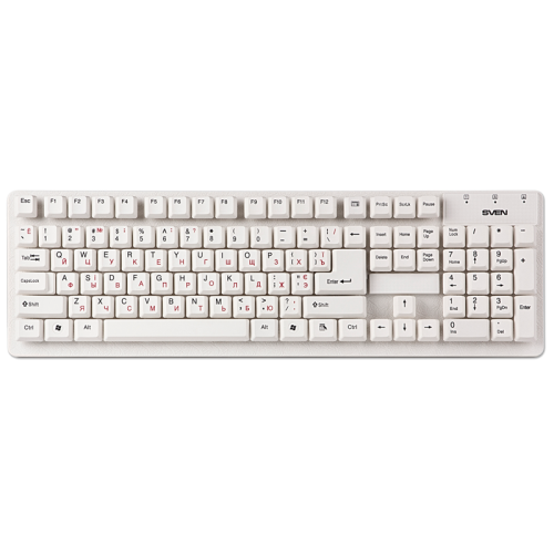 SV-03100301UW Клавиатура SVEN Standard 301 USB белая SV-03100301UW Клавиатура SVEN Standard 301 USB белая