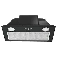 Margit60B встраиваемая вытяжка, полновстраиваемая в шкаф, 60 см, отвод/циркуляция, механический контроль, 3 скорости работы, производительность 750 м3/ч, LED освещение, металл, черный, 525х291х197,5 мм