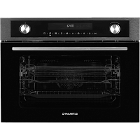 MCMO5015MFS Встраиваемый духовой шкаф MAUNFELD/ Компактный духовой шкаф с функцией СВЧ, 50 л, 8 режимов, сенсорное управление + ручки PUSH PULL, гриль, автоматическое выключение, цвет: нержавеющая сталь, фурнитура: нержавеющая сталь