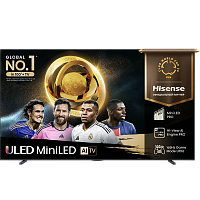 100U7QPRO Телевизор ЖК 100'' Hisense/ 100", Ultra HD, Mini LED, Local Dimming Zone 1248, 165 Hz, Smart TV (ОС VIDAA U9), Wi-Fi, DVB-T2/T/C/S2/S, HDR 10+, Dolby Vision, Dolby Atmos, Bluetooth, 2.1.2 2*15W+20W+2*5W, CI+(1.4), 4хHDMI, 2хUSB, Works with Alexa