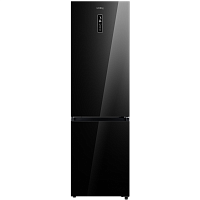 KNFC62029GN Холодильник Korting/ Холодильник с нижним расположением морозильной камеры, A+, Размер (ВхШхГ): 2018х595х635 мм, черное стекло