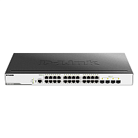 DGS-3000-28X/B1A Коммутатор/ DGS-3000-28X/B Managed L2 Switch 24x1000Base-T, 4x10GBase-X SFP+, Surge 6KV, CLI, RJ45 Console, RPS, Dying Gasp