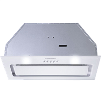 TRAPEZE601GGWHITE Кухонная вытяжка MAUNFELD/ Кухонная вытяжка MAUNFELD TRAPEZE 601GG, полновстраиваемая, 3 скорости, 1150 м3/ч, механическое управление, уровень шума 54 дБ, цвет белый