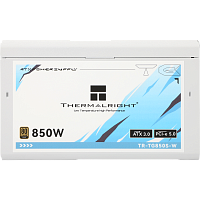 TR-TG850S-W Блок питания ПК/ Power Supply Thermalright, 850W 80+ Gold (ATX, 3.0, PCIe 5.0, Non-modular, 1x24(20+4)pin, 1xCPU 8(4+4)pin, 2xPCIe*2 8(6+2)pin, 5xSATA3, 1x12+4pin (12VHPWR PCIe 5.0 12+4pin 600mm), 3xMOLEX4pin, Active, 120x120mm, 150x140x86mm,