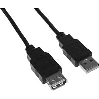 KP-AMAF-V2-1.5M Кабель-удлинитель KingPrice KP-AmAf-v2-1.5m ver2.0 USB A(m) USB A(f) 1.5м черный [KP-AMAF-V2-1.5M]