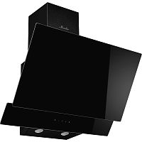 STELLA60Noir Наклонная вытяжка MONSHER/ Настенная наклонная вытяжка, ширина 60 см, отвод/рециркуляция, 900 м3/час, электронное сенсорное управление, 3 скорости, светодиодное освещение 2*1 Вт, металлические жироулавливающие фильтры, угольный фильтр KM 102