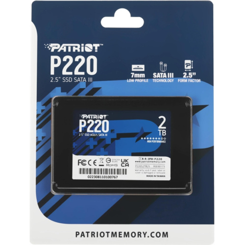P220S2TB25 Твердотельный накопитель Patriot SATA-III 2TB P220S2TB25 P220 2.5" [P220S2TB25] фото 7