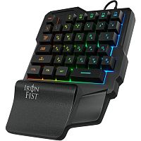 1196590 Игровой блок Oklick 701G IRON FIST черный USB for gamer LED (подставка для запястий) (1196590)